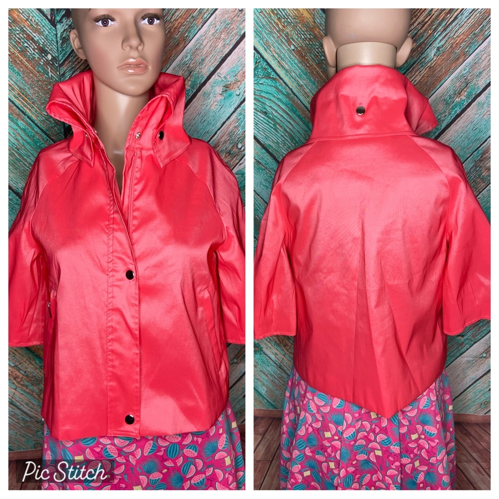 Samuel Dong Dupioni Water Resistant Cropped Coral… - image 4